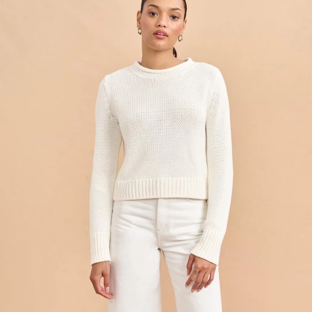 La Ligne Solid Mini Marina Sweater in Cream NWOT